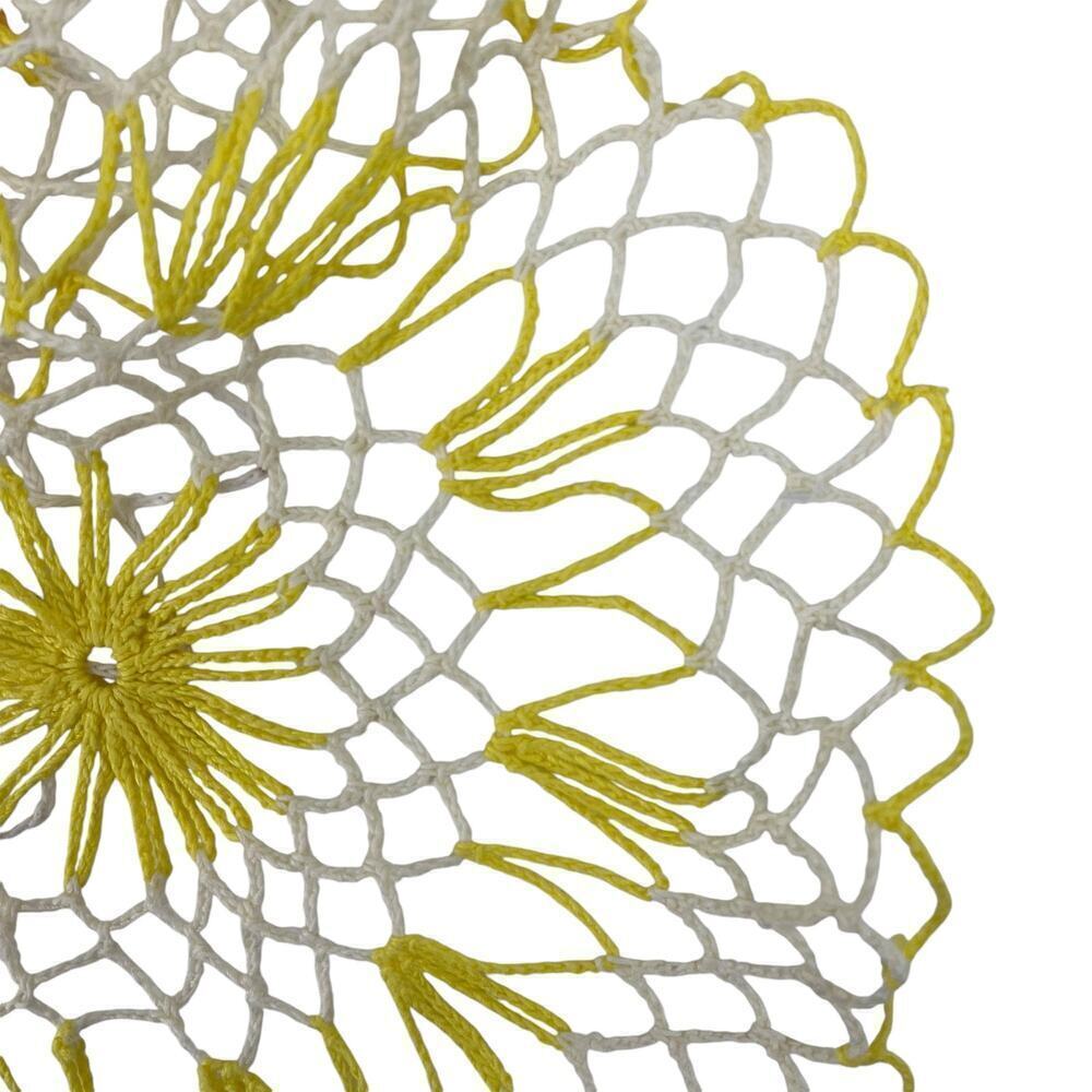 Vintage Doilies Crochet Set‎ of 3 Wide Knit Yellow Orange White - Picture 7 of 10